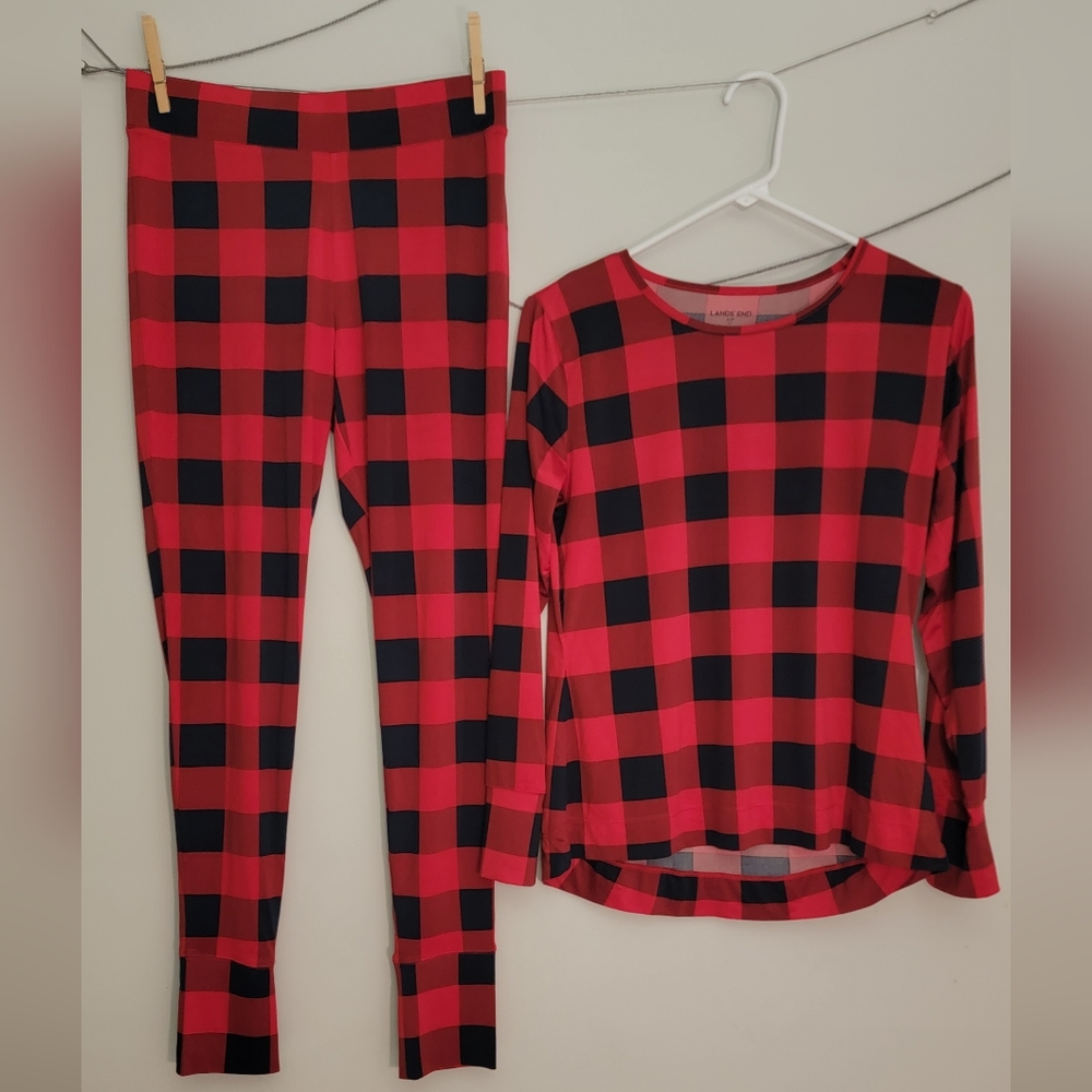 Lands End Womens Plaid Long Underwear Size XS and S